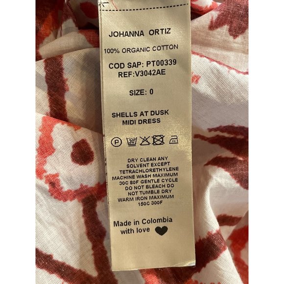 Johanna Ortiz Shells At Dusk Midi Dress in Chili Red/Ecru 0 - Picture 9 of 16